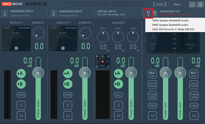 Voicemeeter settings options